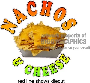 22" x 22" LARGE VINYL DECAL NACHOS AND CHEESE FULL COLOR GRAPHIC - Imagen 1 de 1