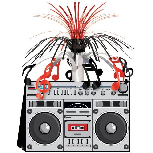 Boom Box Centerpiece 14" Paper Music Notes Party Tableware Dance Prop Decoration - Image 1 of 1