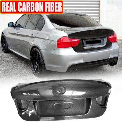 REAL CARBON Rear Trunk Lid Cover Bootlid Trim for BMW E90 325i 328i 335i 2009-12 - Image 1 of 4