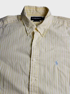 Ralph Lauren Golf Tilden Hemd Herren XL gelb gestreift langarm blau Pony - Bild 1 von 12