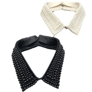 Mujeres Alto Grado Elegante Cuentas Desmontables Cuello Falso Solapa Prendas para el torso Gargantilla Decoración - Imagen 1 de 6