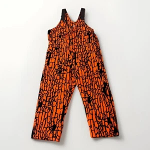 VTG Pella Big Dutch Polartuff Fleece Bib Overalls Orange Tree Bark LG Insulated - Picture 1 of 16