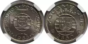 MOZAMBIQUE 1955 2.5 Esc., NGC MS66 (PROVA) KM-Pr35 - Picture 1 of 2