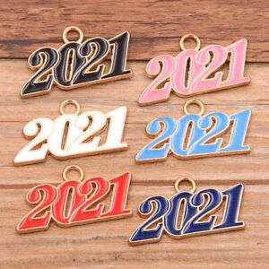 6Pcs Years Charms Pendant Glossy Decorative DIY Bracelet Necklace Jewelry Making