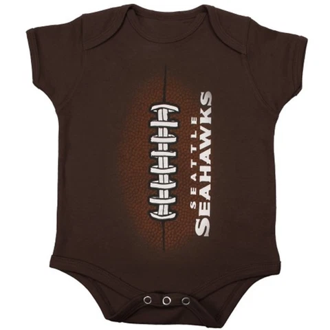 Seattle Seahawks NEWBORN INFANT Mini Football Creeper Brown Cover