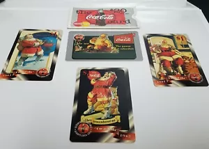 Vintage Lot of (1) 1995 (3) 1996 Sprint Coca Cola Pre-Paid Calling Cards Xmas - Picture 1 of 8
