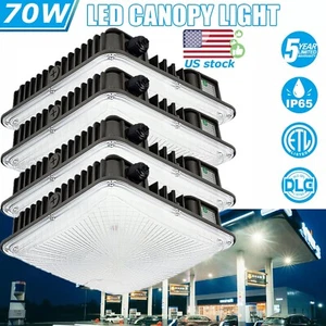 LED Canopy Light 45W 70W Gas Station Carport Ceiling Lights 5000K Daylight White - Picture 1 of 20