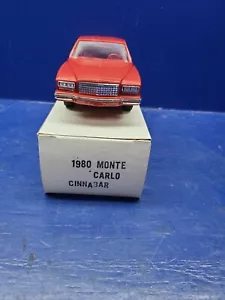 1980 80 Chevrolet Monte Carlo promozionale con scatola Cinnabar. modello promozionale Chevy NUOVO - Foto 1 di 4