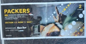 Original Vintage Green Bay Packers vs. Denver Broncos Ticket 22.09.2019 - Bild 1 von 2