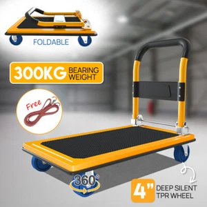 300kg Heavy Duty Hand Dolly Furniture Wooden Trolley Cart Moving Platform Mover - Picture 1 of 11