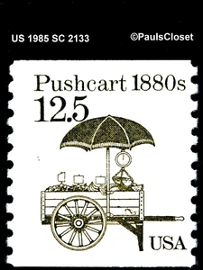 US 1985 SC 2133 CARRO DE EMPUJE 12,5 ¢ como nuevo bobina de goma original sin bisagras P10 V en muy buen estado - Imagen 1 de 2