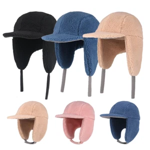 Winter Hat Ear Flaps Ushanka Snow Eskimo Hat Winter Fleece Warm Aviator Hat - Picture 1 of 22
