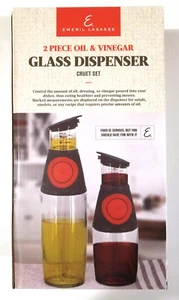 Juego de garra dispensadora de vidrio Emeril Lagasse control de porciones aceite vinagre aderezo - Imagen 1 de 8
