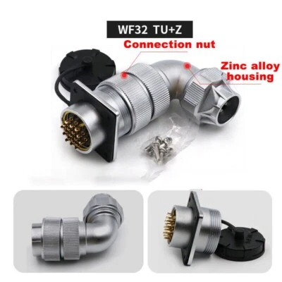 WF32 Bent Aviation Plugs Sockets Industrial Power Waterproof Connector 4~19 Pins - Image 1 of 4