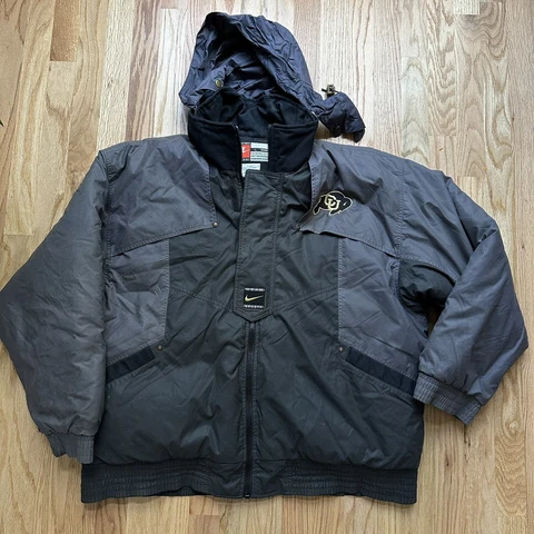 Men's Vintage Nike Colorado Buffaloes CU Buffs Gray Puffer Starter Jacket Sz L Cover
