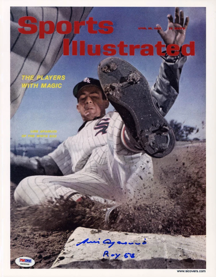 Luis Aparicio SIGNED 11x14 Sports Illustrated Print + ROY 56 PSA/DNA AUTOGRAPHED - Image 1 of 1