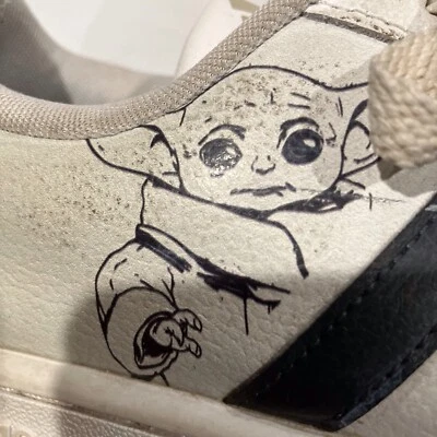 ADIDAS GRAND COURT STAR WARS Baby Yoda Grogu sneaker shoe SZ 10.5 rare  - Image 1 of 4