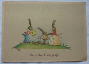 AK ANSICHTSKARTE HERZLICHE OSTERGRÜSSE Zeichnung Inge Plotz Hersteller Pittius - Picture 1 of 2