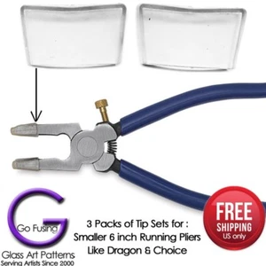 3 Pairs Replacement Plastic Tips Dragon 6 in Glass Running Pliers Stained Glass - Picture 1 of 1