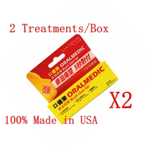( Pack of 2 ) Oralmedic Mouth Ulcer Gel Treatment 2 Treatments Made in USA - Picture 1 of 3