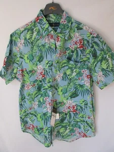 NWT Men's RALPH LAUREN Short Sleeve Cotton Button Up Hawaiian Aloha Shirt Size L - Picture 1 of 5