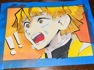 Zenitsu Aquarell Original Kunst - Demonslayer - Bild 1 von 2