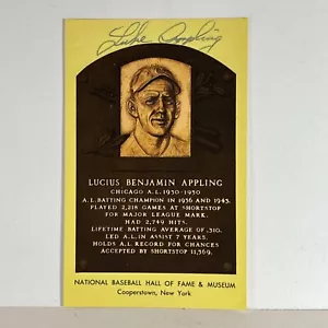 Luke Appling White Sox Signed Autographed Baseball Hall HOF Plaque Postcard 27 - Picture 1 of 7