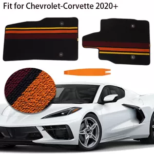 Alfombrillas accesorios de alfombra tricolor para Corvette C8 Stingray cupé 2020-2024 - Imagen 1 de 18
