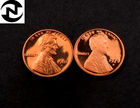 1979-S + 1981-S TY2 Lincoln Memorial Penny Set/Lot ~ Gem Proof DCAM ~ TYPE 2 Cover
