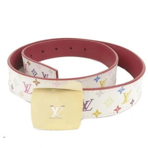 Auth Louis Vuitton Monogram Multi Color Saint Tulle Belt 75/30 M9682 Used - Picture 1 of 20