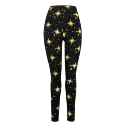 Leggings Captain Marvel Feminina Pequena Ouro Preto Poderoso Fino WeLoveFine - Imagem 1 de 4