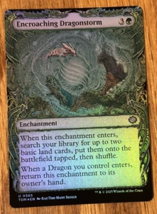 MTG Tarkir Dragonstorm, Encroaching Dragonstorm - Borderless Foil - Bild 1 von 1