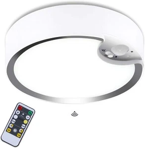 Motion Sensor Ceiling Light Battery Operated Dimmable Light w/Remote for Bedroom - Picture 1 of 8