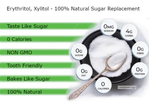 Erythritol, Xylitol - 100% Natural Sugar Replacement - PREMIUM QUALITY, UK - Picture 1 of 1