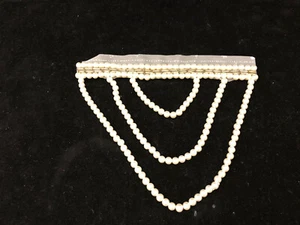 Vintage Pearl Bead Beaded Swag Neckline Trim 5 3/4" long - Picture 1 of 3