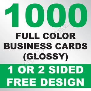 1000 CUSTOM FULL COLOR BUSINESS CARDS | 16PT | GLOSSY UV FINISH | FREE DESIGN - Picture 1 of 6