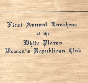 Programa de almuerzo de club republicano para mujeres WHITE PLAINS NY - 1926 Westchester Elks - Imagen 1 de 6