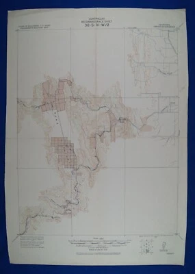 Vintage 1920 US Army Corp Of Engs Topo Map, Bear Valley, Venado, California. - Image 1 of 4