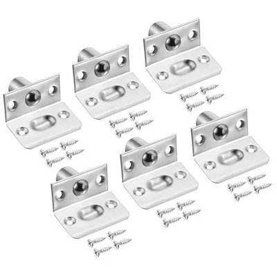 6Pcs Steel Closet Door Ball Catch with Strike Ball Latch Hardware Silver - Image 1 of 4