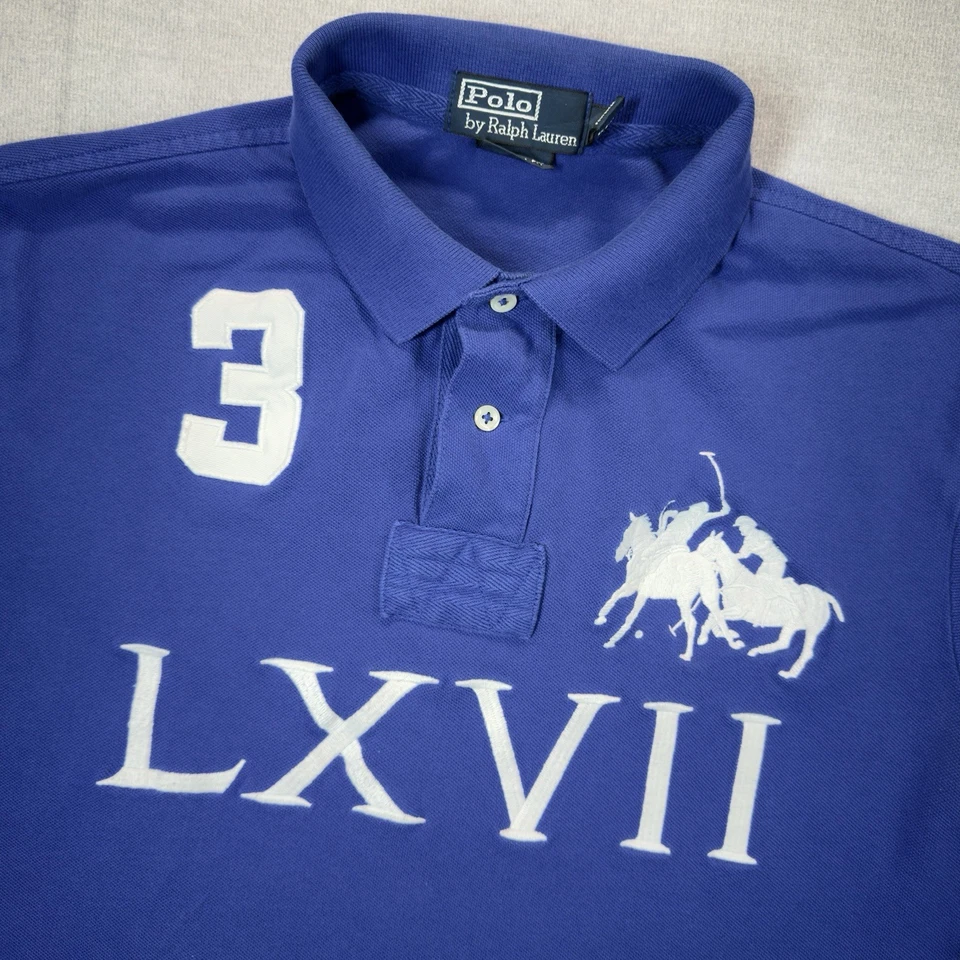 Polo Ralph Lauren Polo Para Hombres Grande Ajuste Personalizado LXVII 3 Logo Grande Jersey Rugger LEER Foto 1 de 4