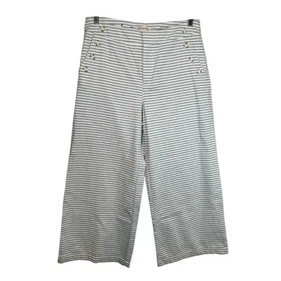 Pantalones Cortos Merona Mujer Náuticos Rayas Marinero Pierna Ancha Gris Blanco 8 Costeros Foto 1 de 4
