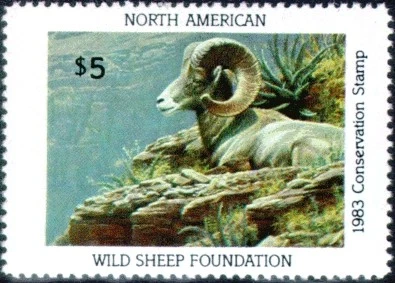 HALFPRICESOCIETY North American Wild Sheep 1983 $5 Stamp - Image 1 of 1