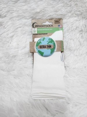 WrightSock 252901 Women Ultra Thin Crew Socks White Size Small - Image 1 of 3