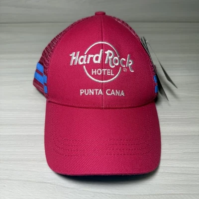 Hard Rock Hotel Punta Cana Hat Cap Snap Back Pink Trucker Mesh Embroidered Mens - Image 1 of 4