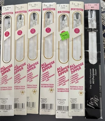 Lot/20 Coats/J & P Coats/Talon Zippers-7" Polyester - Image 1 of 4