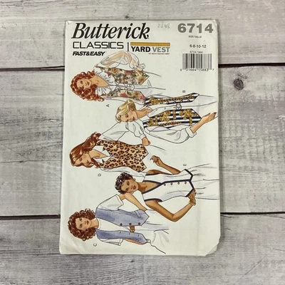 Butterick 6714 Sewing Pattern Lined Vest Misses Sizes 6-12 UNCUT  - Image 1 of 4
