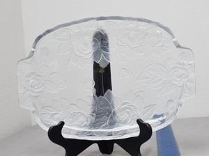 Mikasa Studio Nova “Winter Rose” Frosted Rose Oblong Platter with Handles - Picture 1 of 4