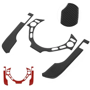˜3pcs Steering Wheel Trim Carbon Fiber Interior Button Cover Fit For GTR - Picture 1 of 17