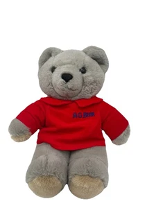 Vintage Axlon A.G. Bear Talking Plush Bear Tested Works? Answers Back Red Shirt - Picture 1 of 10