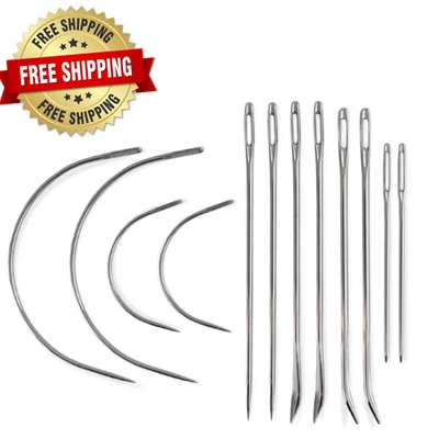 Heavy Duty Hand Sewing Needles Set - 12 Needles for Upholstery, Leather, Carpet. - Image 1 of 4
